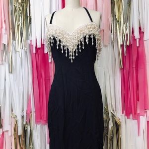 Vintage 90s Beaded Evening Gown - Susan Rossellini